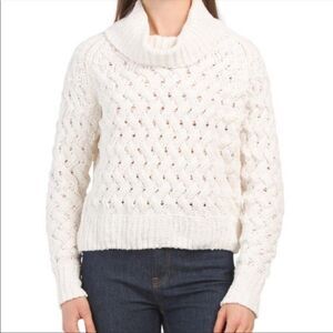 Kendall+Kylie Black Label Cowl-Neck White Soft Sweater Like New Condition Large